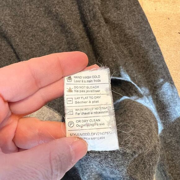 Vince Color Block 100% Cashmere Sweater Dress Long Sleeve Grey Nude Size Small - Picture 8 of 8